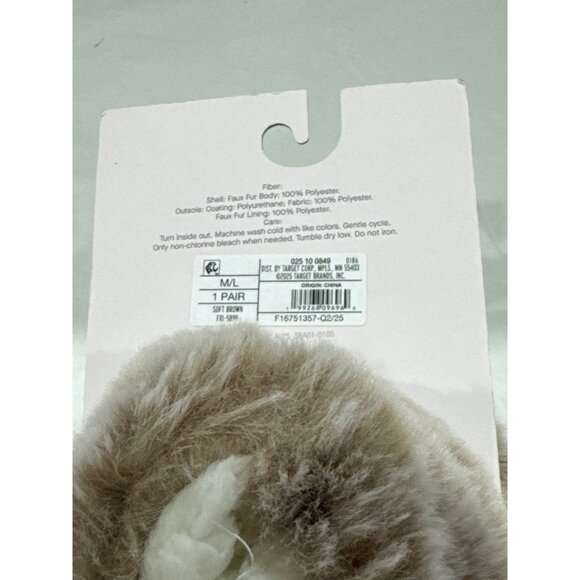 Faux-Fur Slipper Socks M/L 8-10 By Auden Lined For Warmth Slip-Resistant Soles 1 - Picture 5 of 9